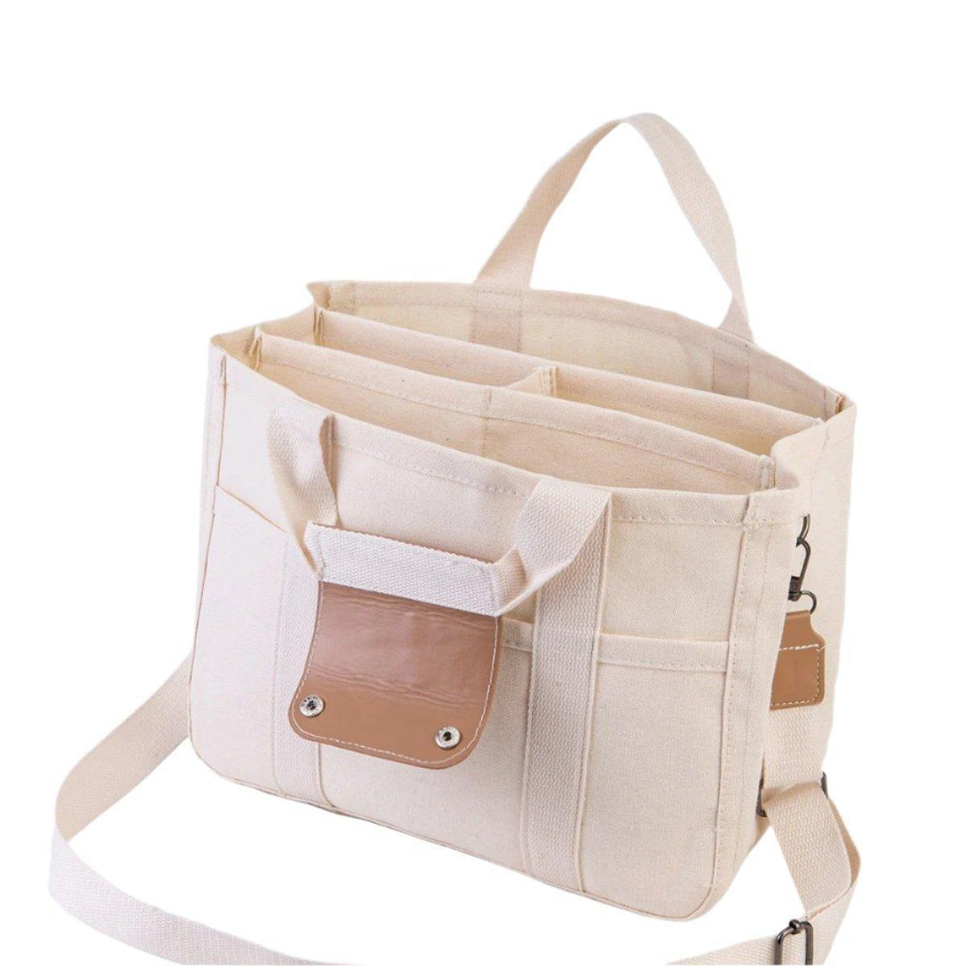 Shop Multiple Compartments Canvas Tote Bag Online 