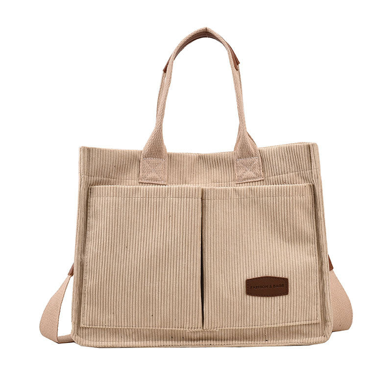 Fashionable Corduroy Handbag