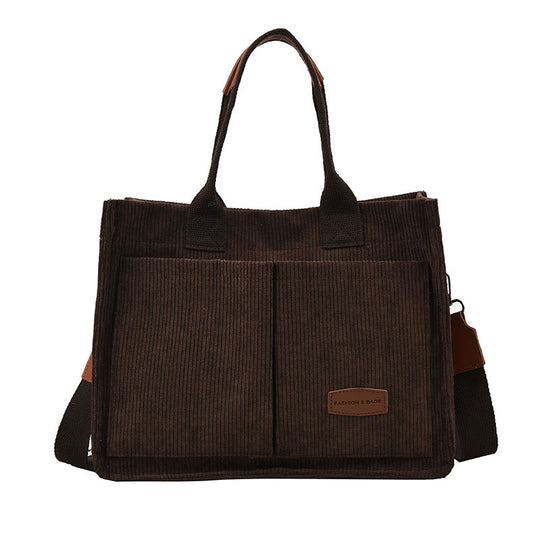 Fashionable Corduroy Handbag